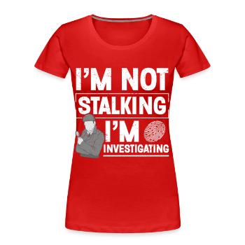 Beobachtungskostüm-Abzeichen-Wachmann Private - Frauen Premium Bio T-Shirt - Rot - Vorne - Mia (176cm)