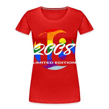 18th Birthday 2008 Boys and Girls Gift - Women's Premium Organic T-Shirt - red - Front - Mia (176cm)