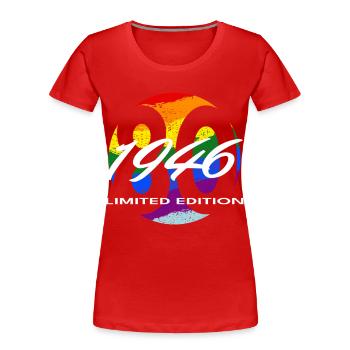 80th Birthday 1946 Gift for Men and Women - Women's Premium Organic T-Shirt - red - Front - Mia (176cm)