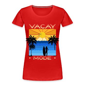 Fun holiday & surfer design - Women's Premium Organic T-Shirt - red - Front - Mia (176cm)
