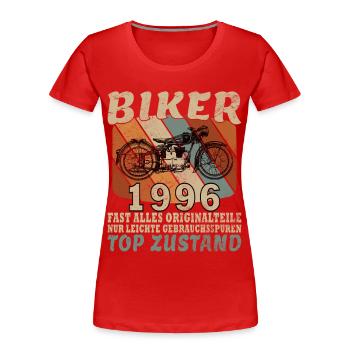 1996 Jubiläum Motorrad Biker Jahrgang - Frauen Premium Bio T-Shirt - Rot - Vorne - Mia (176cm)