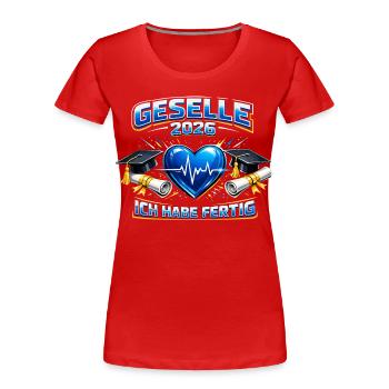 Journeyman 2026 Journeyman's exam passed Gift - Women's Premium Organic T-Shirt - red - Front - Mia (176cm)