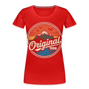 Originales Retro-Jubiläum von 1986 - Frauen Premium Bio T-Shirt - Rot - Vorne - Mia (176cm)