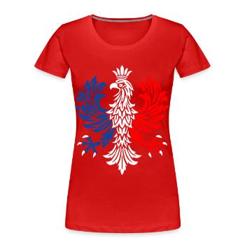 Trikolore-Adler-Emblem - Frauen Premium Bio T-Shirt - Rot - Vorne - Mia (176cm)