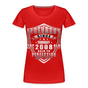 February 2008 Limited Edition - Frauen Premium Bio T-Shirt - Rot - Vorne - Mia (176cm)