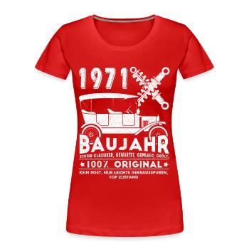 Original 1971 Retro 1971 Birthday Gift - Women's Premium Organic T-Shirt - red - Front - Mia (176cm)