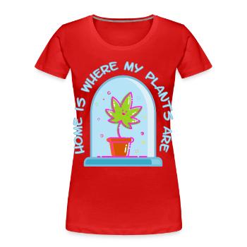 Home is where my plants are - Women's Premium Organic T-Shirt - red - Front - Mia (176cm)