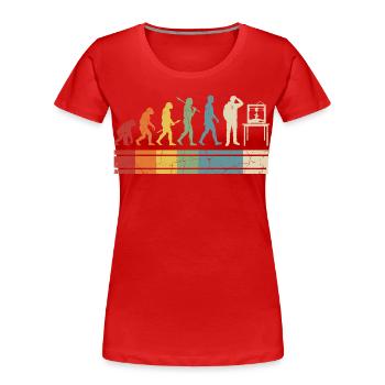 3D Druck Evolution – Vintage Maker Design - Frauen Premium Bio T-Shirt - Rot - Vorne - Mia (176cm)