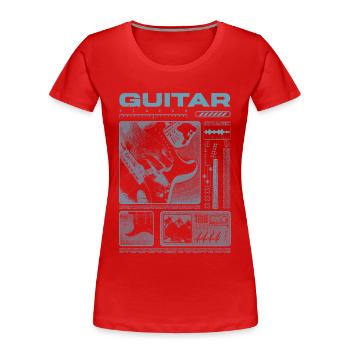 Guitariste Guitariste Rock Musicien streetwear - T-shirt bio Premium Femme - rouge - Devant - Mia (176cm)
