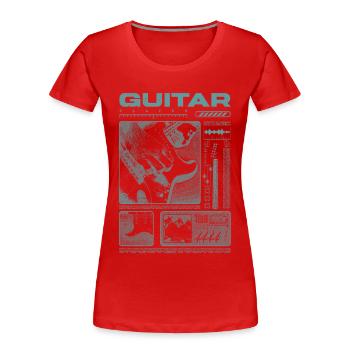 Guitariste Guitariste Rock Musicien streetwear - T-shirt bio Premium Femme - rouge - Devant - Mia (176cm)