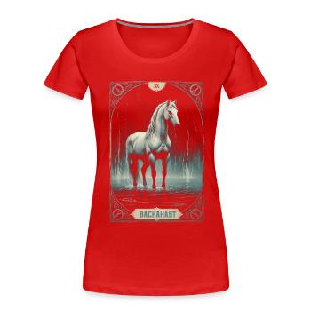Créatures mythologiques de Bäckahäst - T-shirt bio Premium Femme - rouge - Devant - Mia (176cm)
