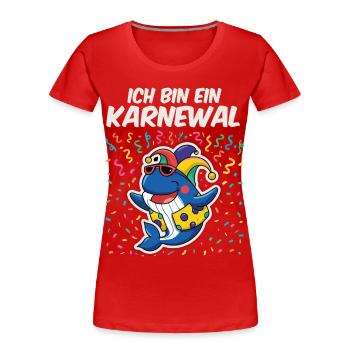 Ich bin ein Karneval - Frauen Premium Bio T-Shirt - Rot - Vorne - Mia (176cm)
