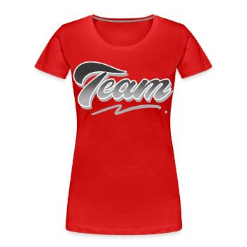 Team - Frauen Premium Bio T-Shirt - Rot - Vorne - Mia (176cm)
