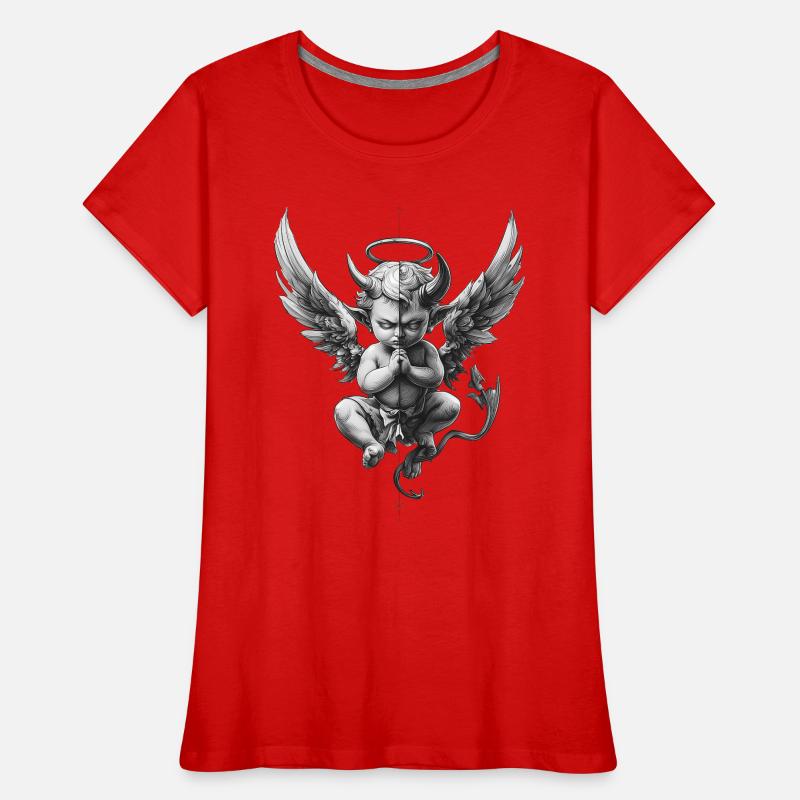 Angels and Devils: Black and White Women's Premium Organic T-Shirt
