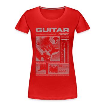 Guitariste Guitariste Rock Musicien streetwear - T-shirt bio Premium Femme - rouge - Devant - Mia (176cm)