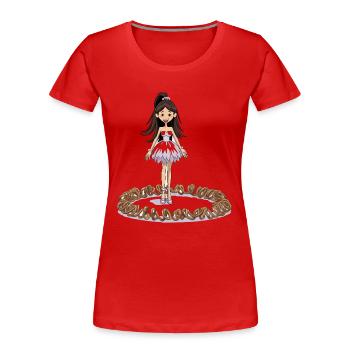 Tanzfee auf Brezelring - Frauen Premium Bio T-Shirt - Rot - Vorne - Mia (176cm)