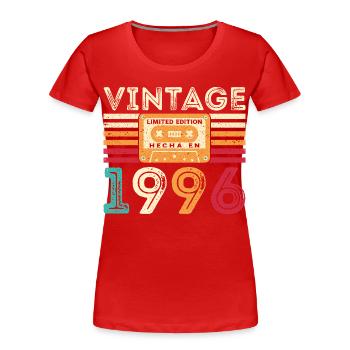 1996 Vintage Retro Geburtstagsgeschenk - Frauen Premium Bio T-Shirt - Rot - Vorne - Mia (176cm)