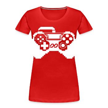 Game Controller Pixel Grafik - Frauen Premium Bio T-Shirt - Rot - Vorne - Mia (176cm)
