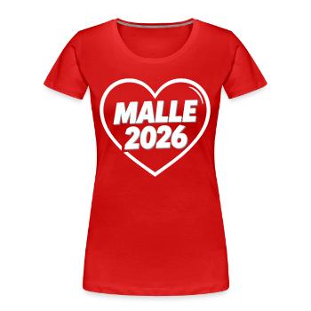 MALLE 2026 Party holiday in the heart - Women's Premium Organic T-Shirt - red - Front - Mia (176cm)