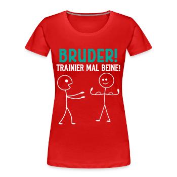 Stick Figure BROTHER TRAIN LEGS Funny - Women's Premium Organic T-Shirt - red - Front - Mia (176cm)