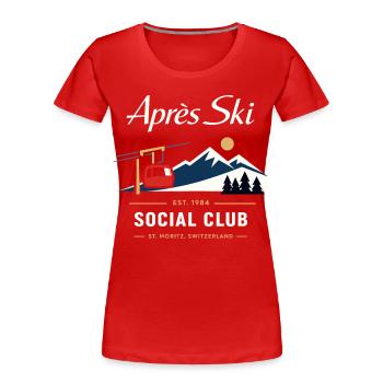 Après Ski Vintage Rétro Cadeau des années 90 - T-shirt bio Premium Femme - rouge - Devant - Mia (176cm)