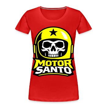 Motor Santo Skull Logo - Women's Premium Organic T-Shirt - red - Front - Mia (176cm)