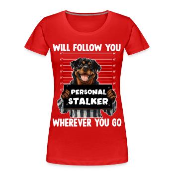 Promenade cadeau du propriétaire de chien sur les proverbes du chien - T-shirt bio Premium Femme - rouge - Devant - Mia (176cm)