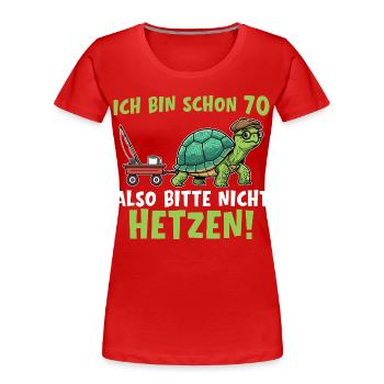 70 Jahre Schildkröte 70. Geburtstag Geschenk - Frauen Premium Bio T-Shirt - Rot - Vorne - Mia (176cm)
