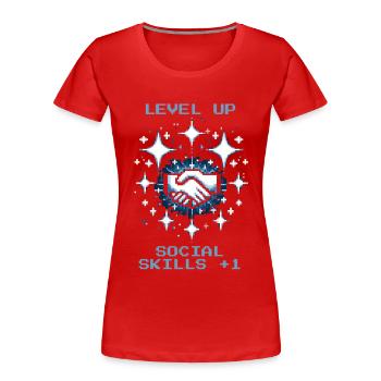 Social Skills Level Up | Social Work - Women's Premium Organic T-Shirt - red - Front - Mia (176cm)