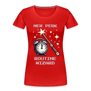 Routine Wizard | Social Work Everyday Life - Women's Premium Organic T-Shirt - red - Front - Mia (176cm)
