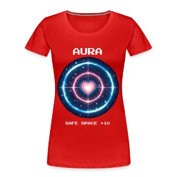 Safe Space Aura | Soziale Arbeit Empathie - Frauen Premium Bio T-Shirt - Rot - Vorne - Mia (176cm)