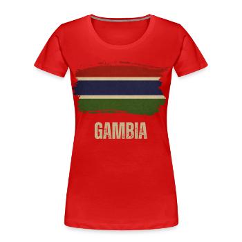 Gambia Grunge Flag, I Love Gambia - Women's Premium Organic T-Shirt - red - Front - Mia (176cm)