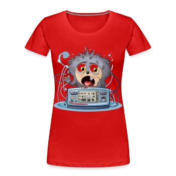 Kuschelige Monsterboombox - Frauen Premium Bio T-Shirt - Rot - Vorne - Mia (176cm)