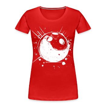 Croquis de bowling - T-shirt bio Premium Femme - rouge - Devant - Mia (176cm)