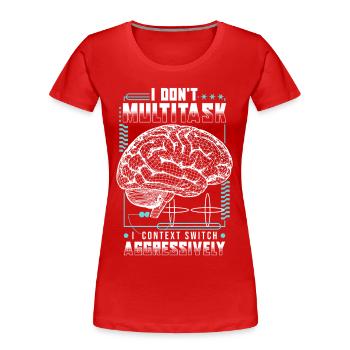 Neurodiversité neurodivergente Neurodiversité - T-shirt bio Premium Femme - rouge - Devant - Mia (176cm)