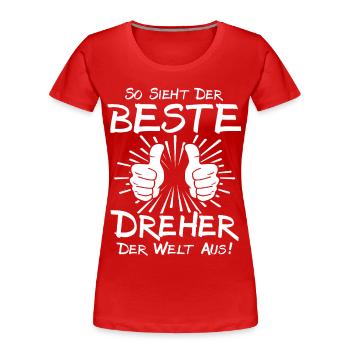 Bester Dreher - T-shirt bio Premium Femme - rouge - Devant - Mia (176cm)