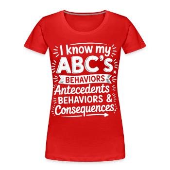 ABC-Verhalten: Ursachen, Verhalten, Folgen - Frauen Premium Bio T-Shirt - Rot - Vorne - Mia (176cm)