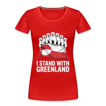 Je soutiens le Groenland. Faites disparaître l’Amérique. - T-shirt bio Premium Femme - rouge - Devant - Mia (176cm)