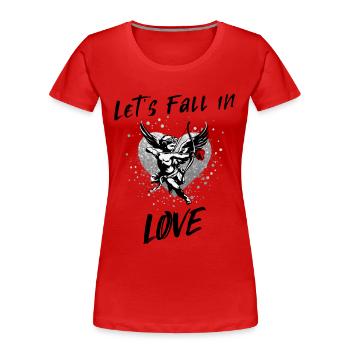 Lets fall in Love - Women's Premium Organic T-Shirt - red - Front - Mia (176cm)