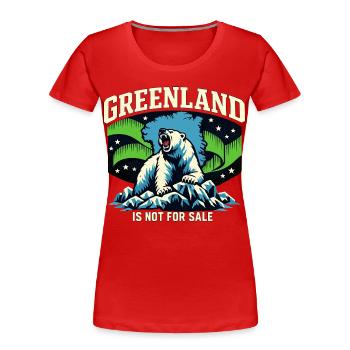 Le Groenland n’est pas à vendre. Pas de la main - T-shirt bio Premium Femme - rouge - Devant - Mia (176cm)