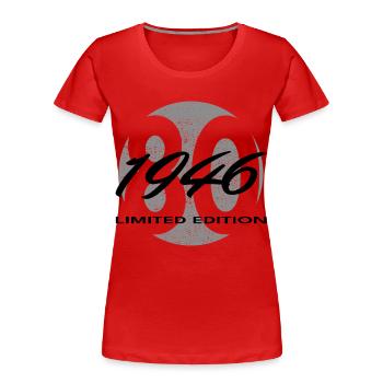 80th Birthday 1946 Gift for Men and Women - Women's Premium Organic T-Shirt - red - Front - Mia (176cm)