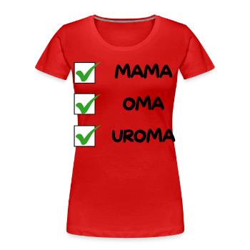LISTE DE CONTRÔLE DES ARRIÈRE-GRANDS-MÈRES - T-shirt bio Premium Femme - rouge - Devant - Mia (176cm)