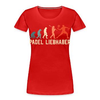 PADEL LOVERS Padel Hobby Padel Sports Funny - Women's Premium Organic T-Shirt - red - Front - Mia (176cm)