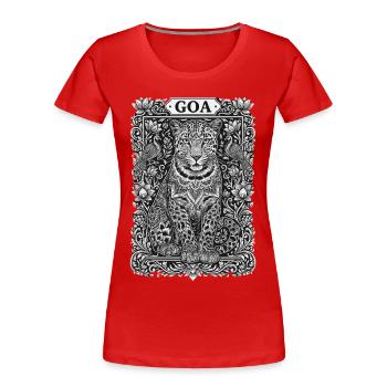 Goa Leopard Mandala - Women's Premium Organic T-Shirt - red - Front - Mia (176cm)