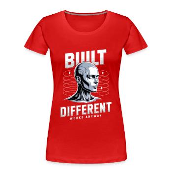 Neurodivergent Neurodiversity Built Differend - Women's Premium Organic T-Shirt - red - Front - Mia (176cm)