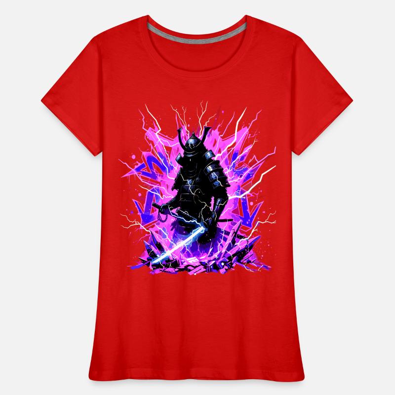 Cyber Samurai – Synthwave Katana Geist Frauen Premium Bio T-Shirt