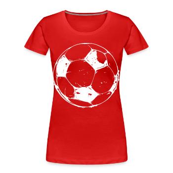 Fußball Zeichnung - Frauen Premium Bio T-Shirt - Rot - Vorne - Mia (176cm)