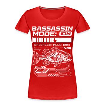 Mode Bassassin sur la pêche au bar à 100 % - T-shirt bio Premium Femme - rouge - Devant - Mia (176cm)