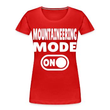 Mode alpinisme ACTIVÉ – Sommet en vue - T-shirt bio Premium Femme - rouge - Devant - Mia (176cm)