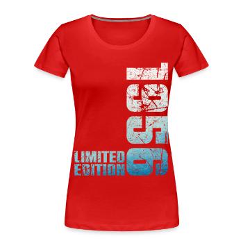 70. Geburtstag Mann Frau 70 Jahre 1956 Geschenk - Frauen Premium Bio T-Shirt - Rot - Vorne - Mia (176cm)